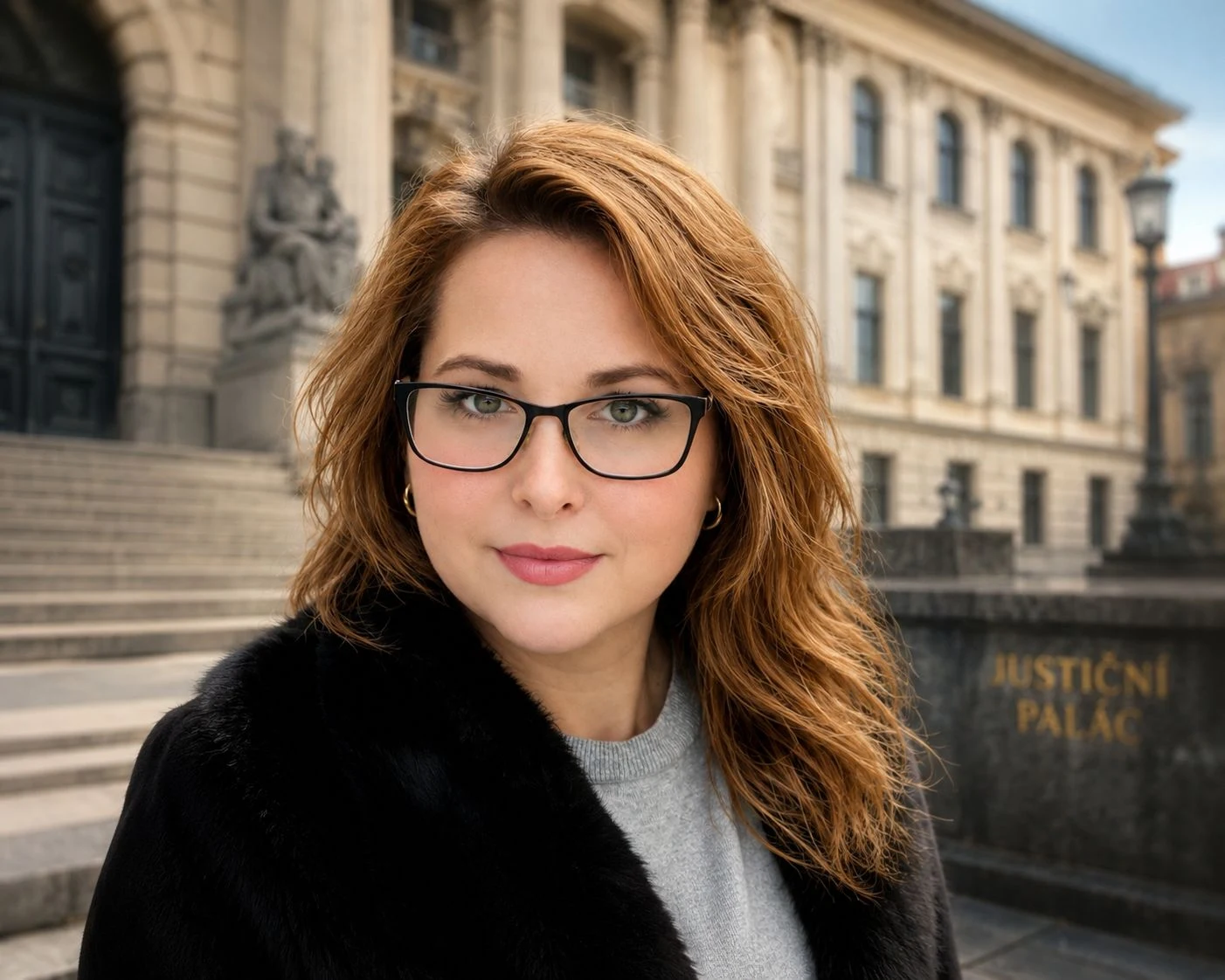 Катерина Фойнецька перед будівлею суду